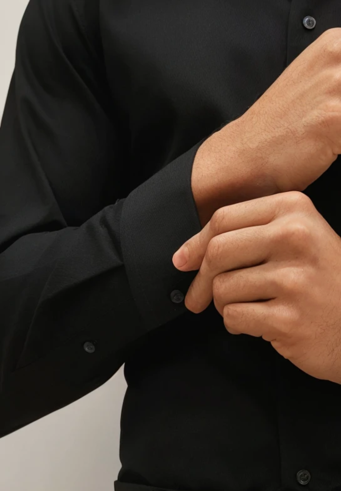 Black Solid Full Sleeve Shirt