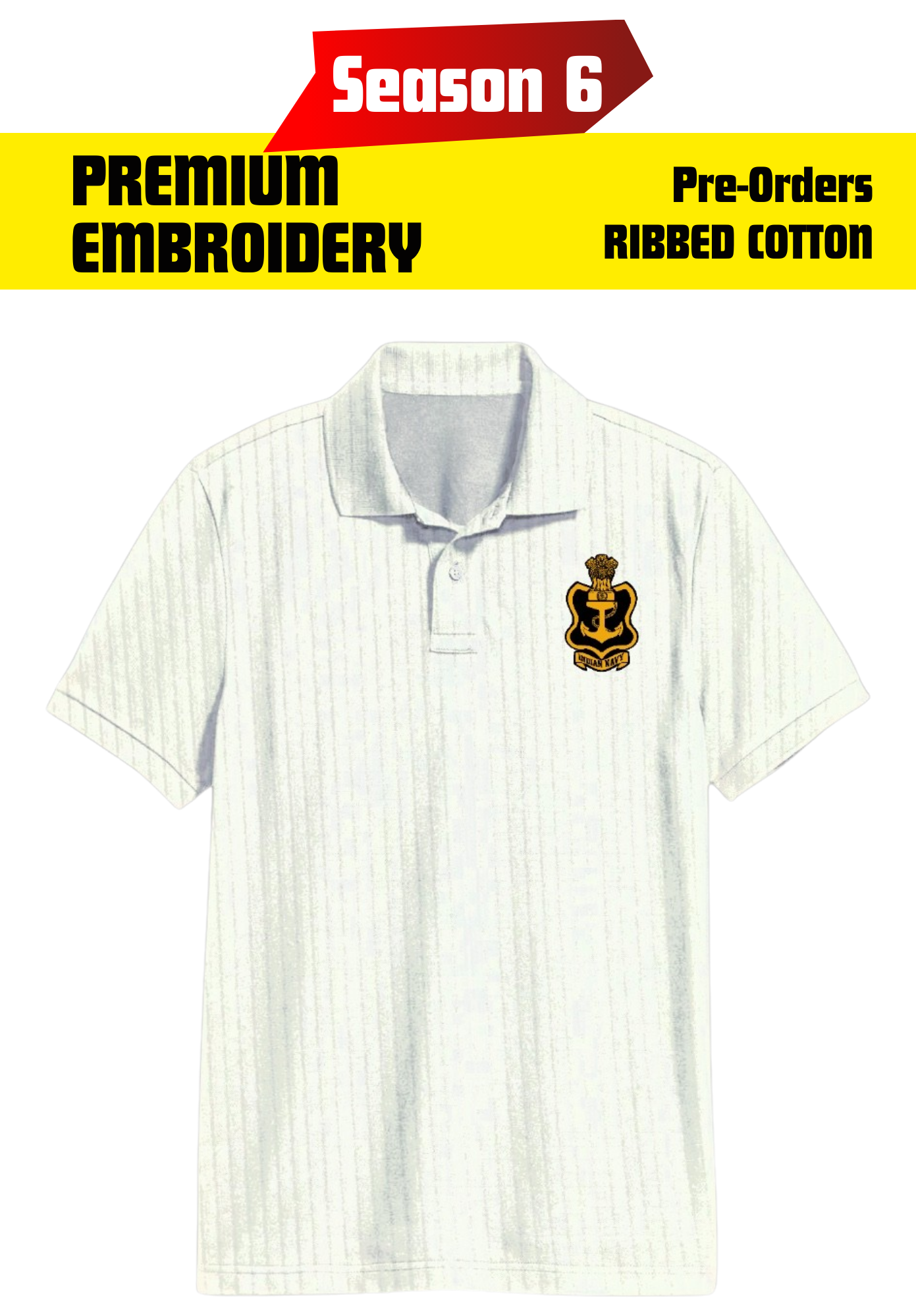 Indian Navy Embroidery Polo T-shirt