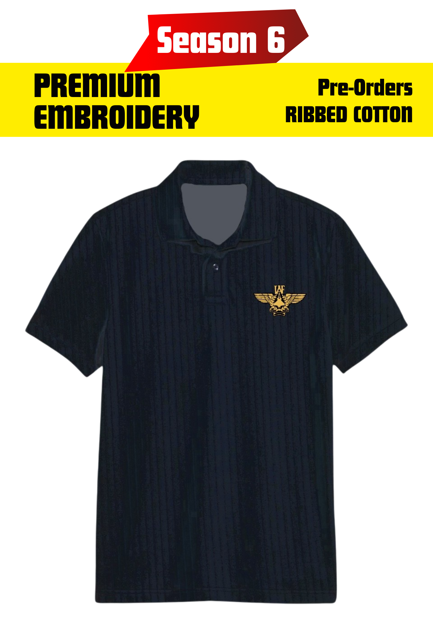 Indian Airforce Ribbed Polo T-shirt