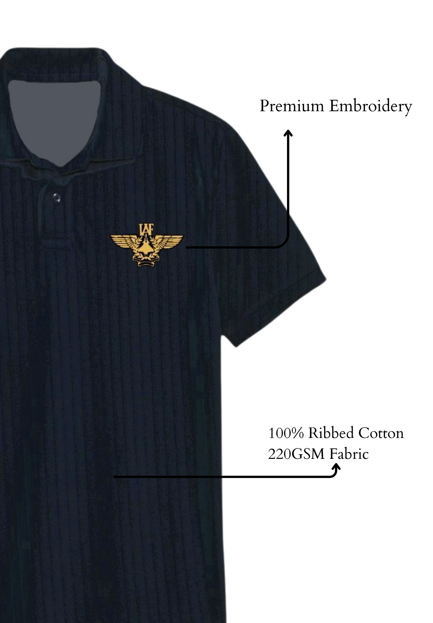 Indian Airforce Ribbed Polo T-shirt