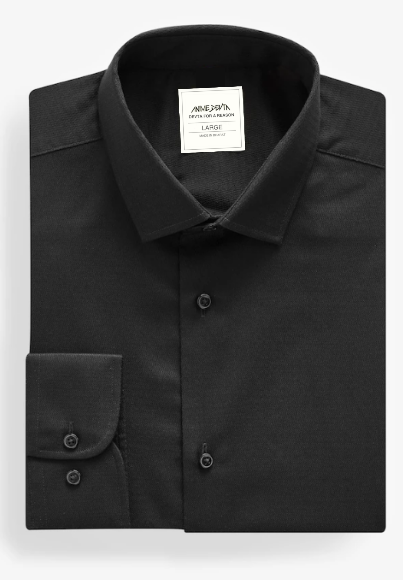 Black Solid Full Sleeve Shirt