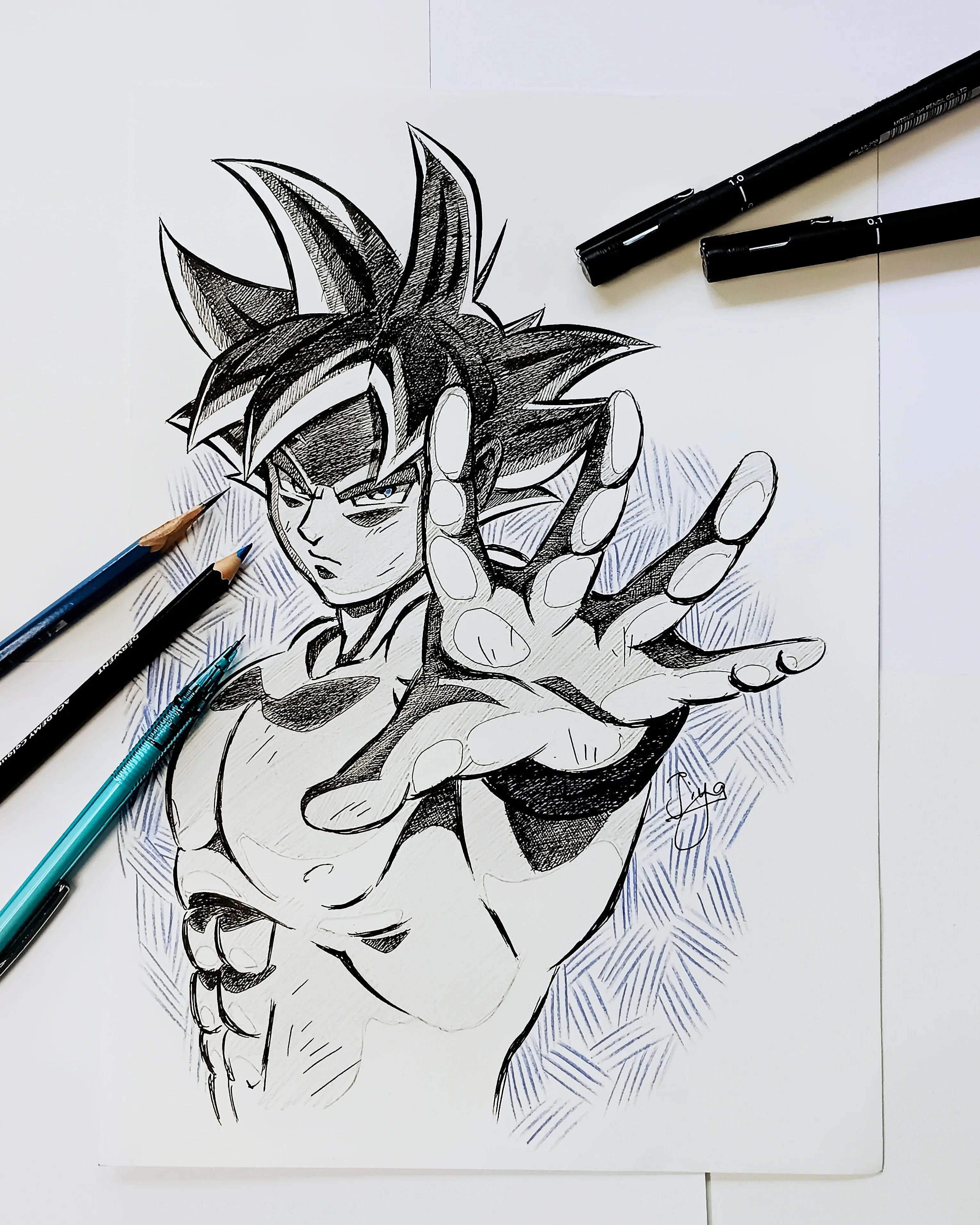 Ultra Instinct Pencil Sketch for Gifting & Home Decor