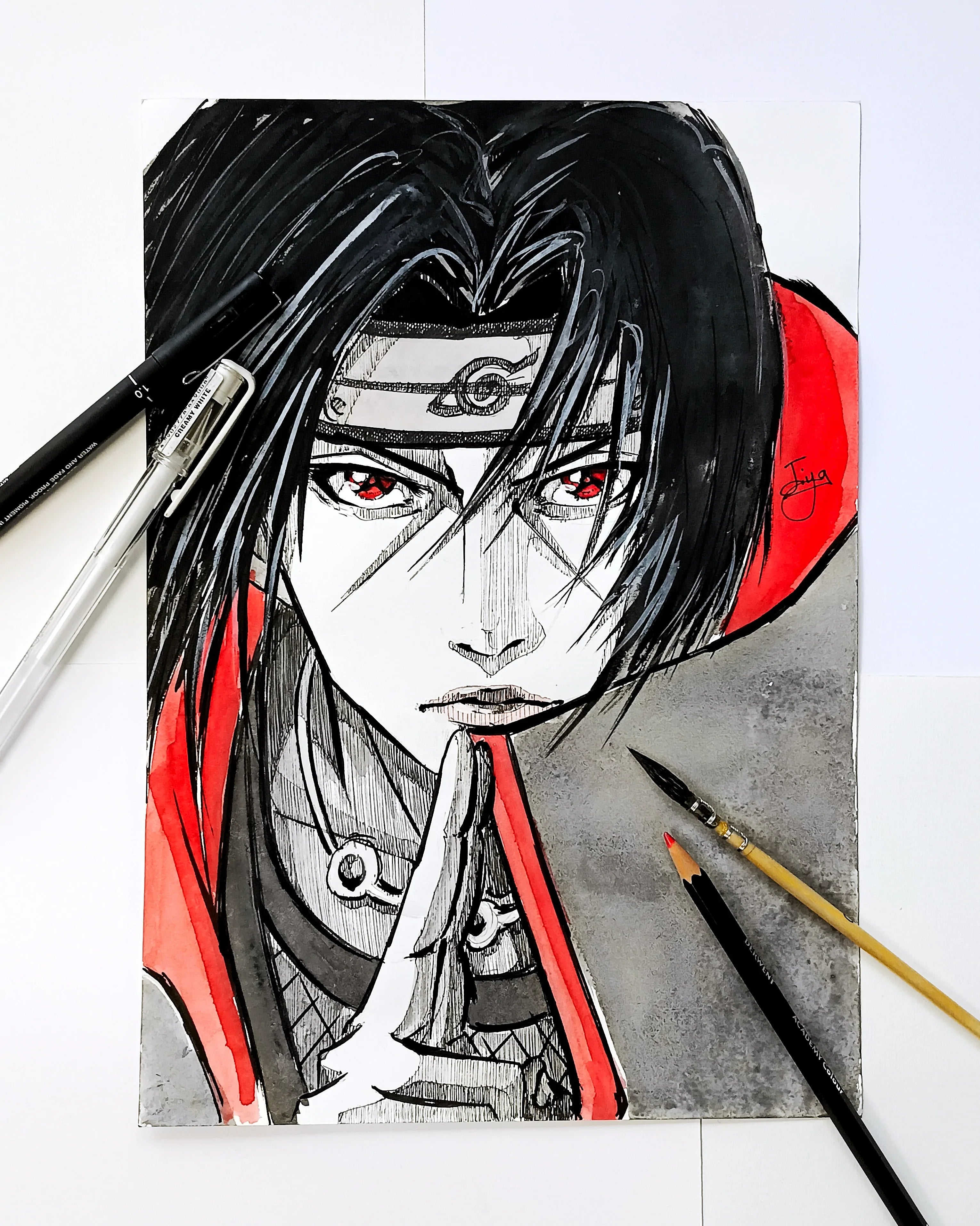 Fire Ball Jutsu Pencil Sketch for Gifting & Home Decor